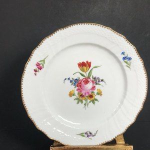 Gustavsberg Saxon flower salad plate Rose bouquet, flower sprigs Scandinavian